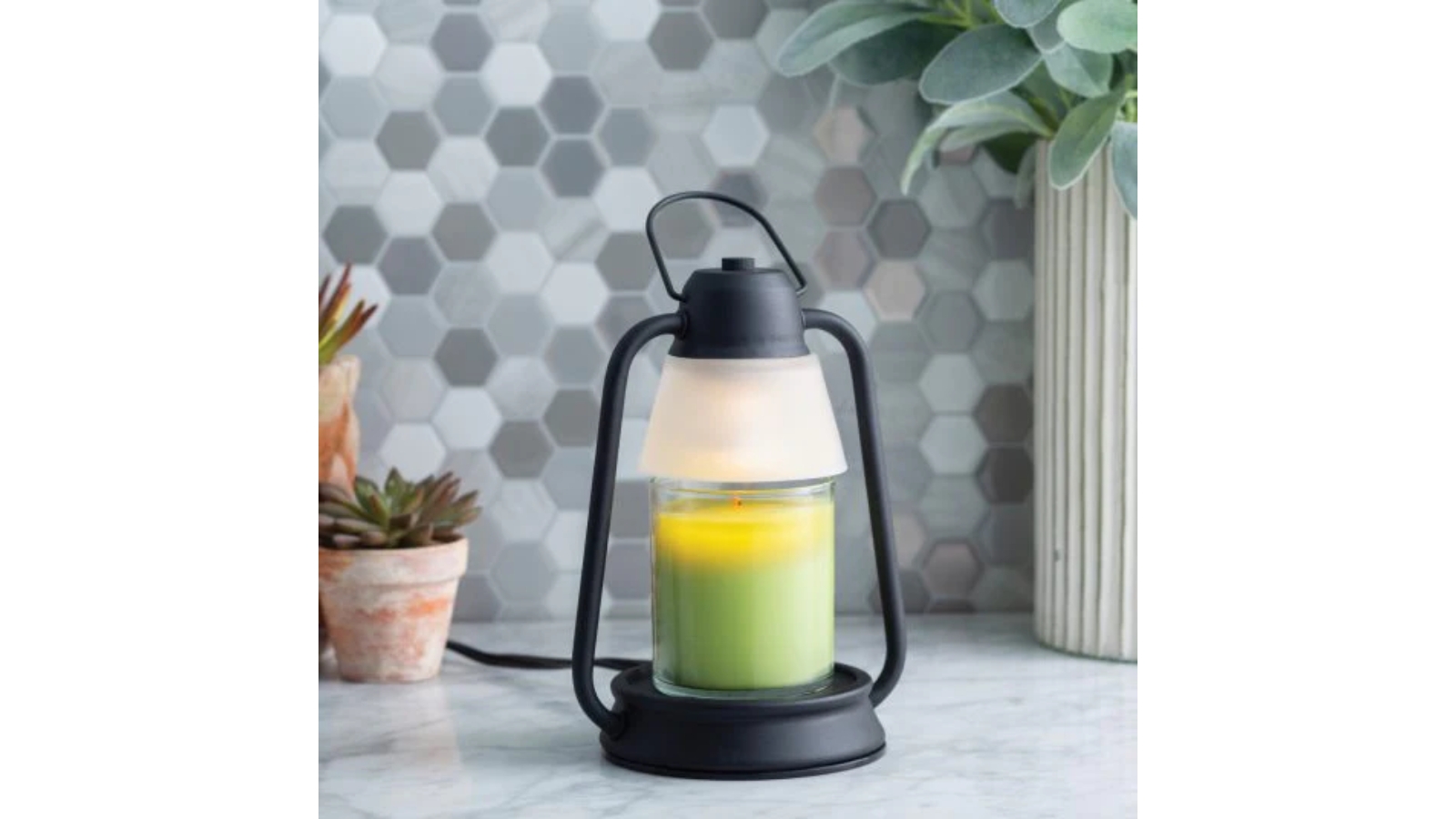 Candle Warmers Etc. Brushed Champagne Beacon Lantern Candle Warmer
