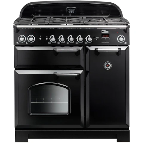 Falcon Classic 900mm Natural Gas Freestanding Upright Cooker - Black/Chrome