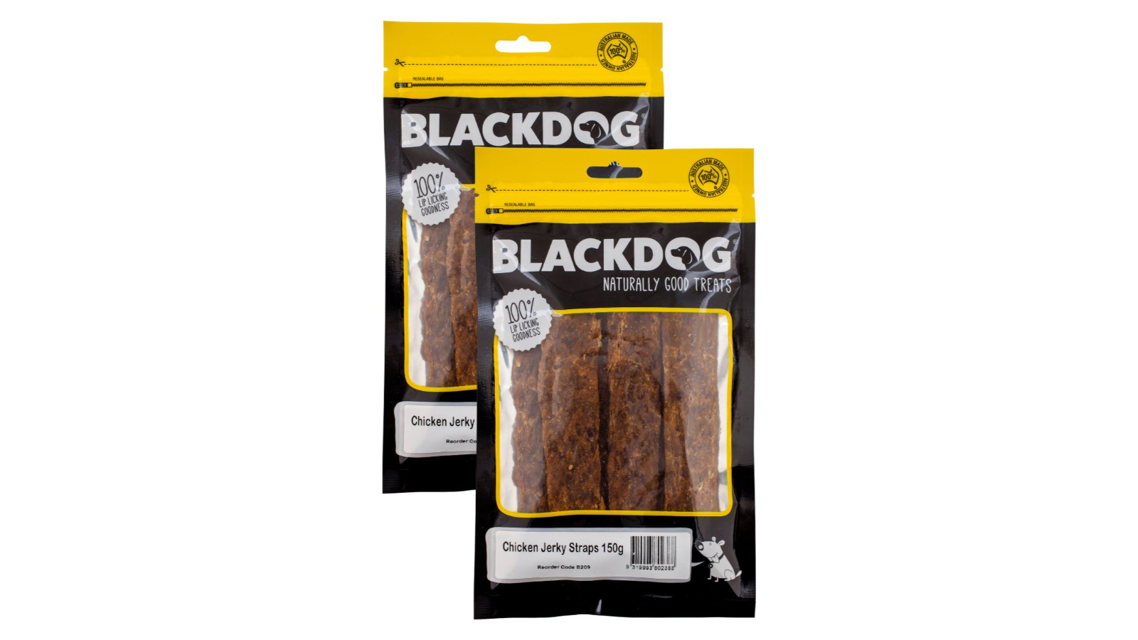 Blackdog 2 Piece Chicken Jerky Strap -150g