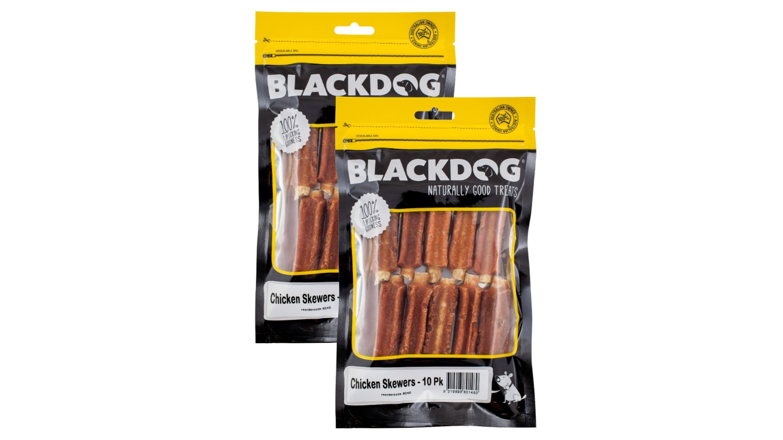 Blackdog Pack of 10 Chicken Skewers Dog Food
