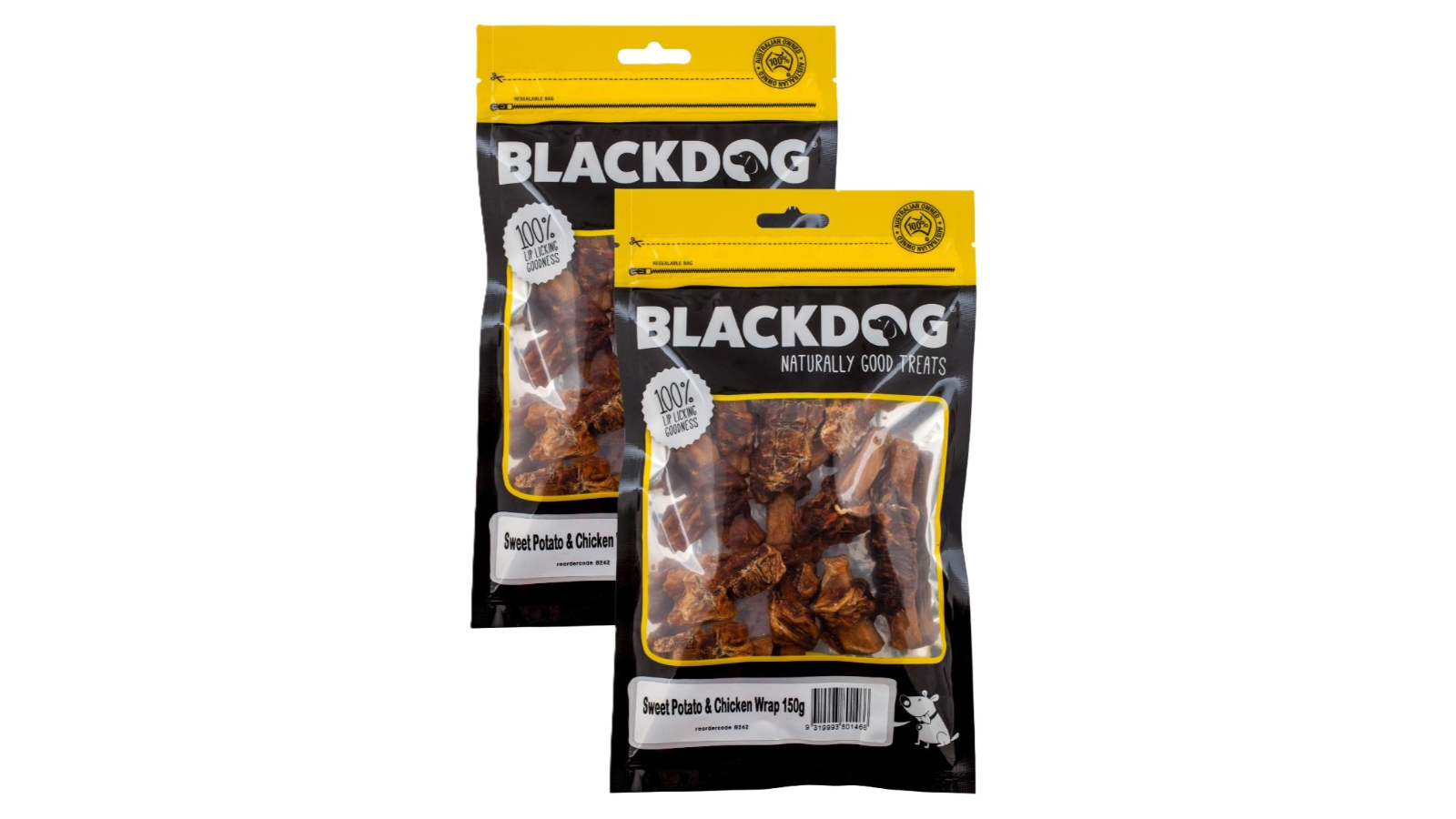 Blackdog 2 Piece 150g Sweet Potato and Chicken Wrap Dog Food