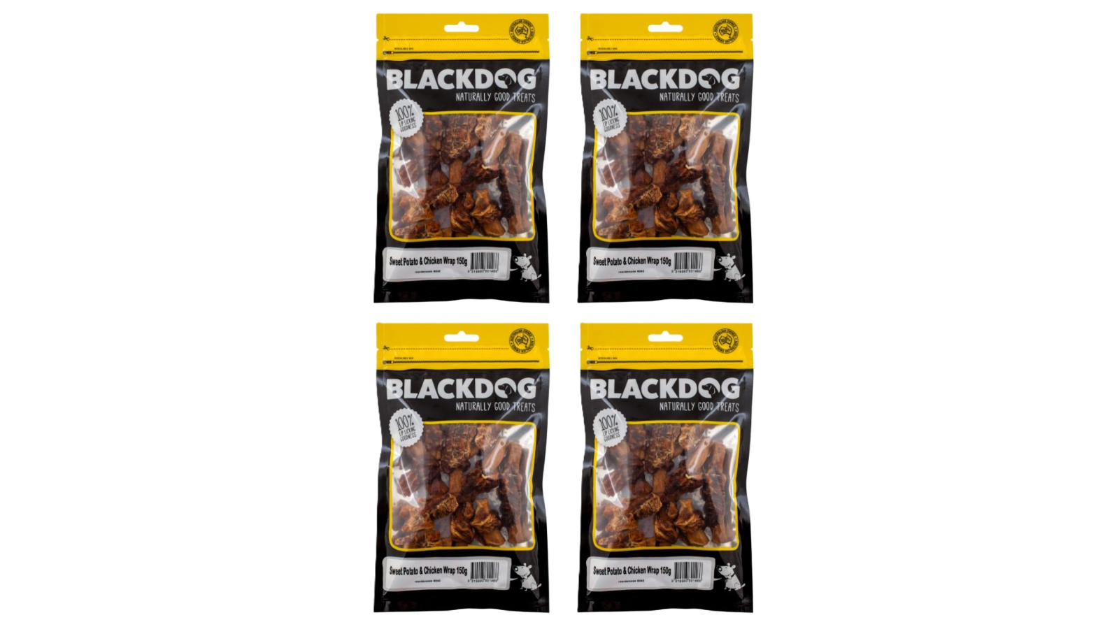 Blackdog 4 Piece 150g Sweet Potato and Chicken Wrap Dog Food