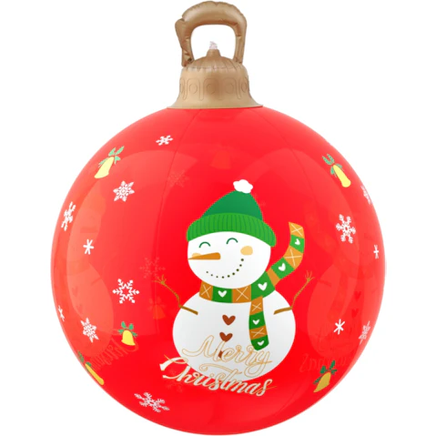 Jingle Jollys Inflatable LED 60cm Snowman Bauble - Red