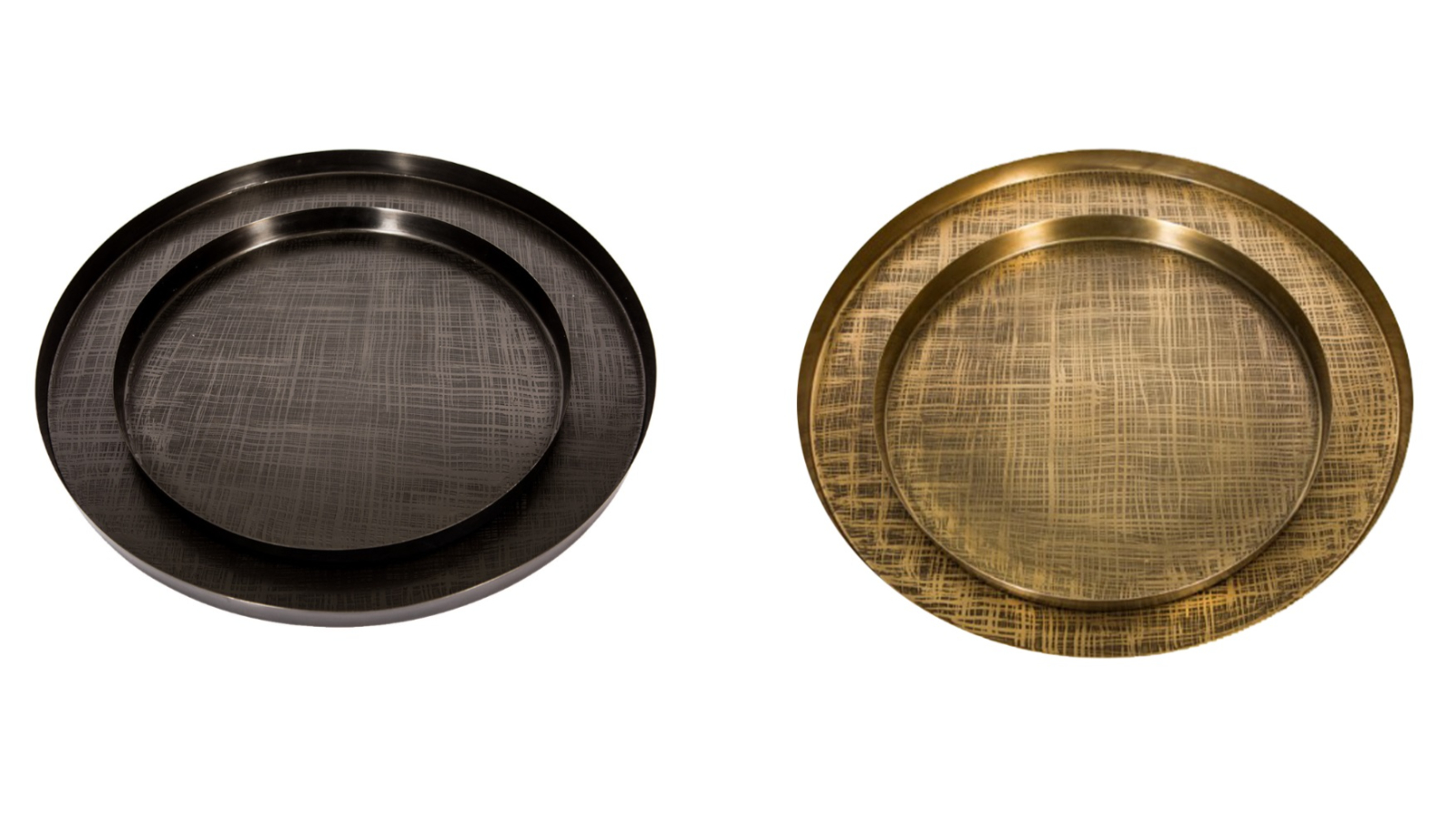 SSH Collection Set of 2 Criss Cross 40cm and 56cm Wide Serving Tray