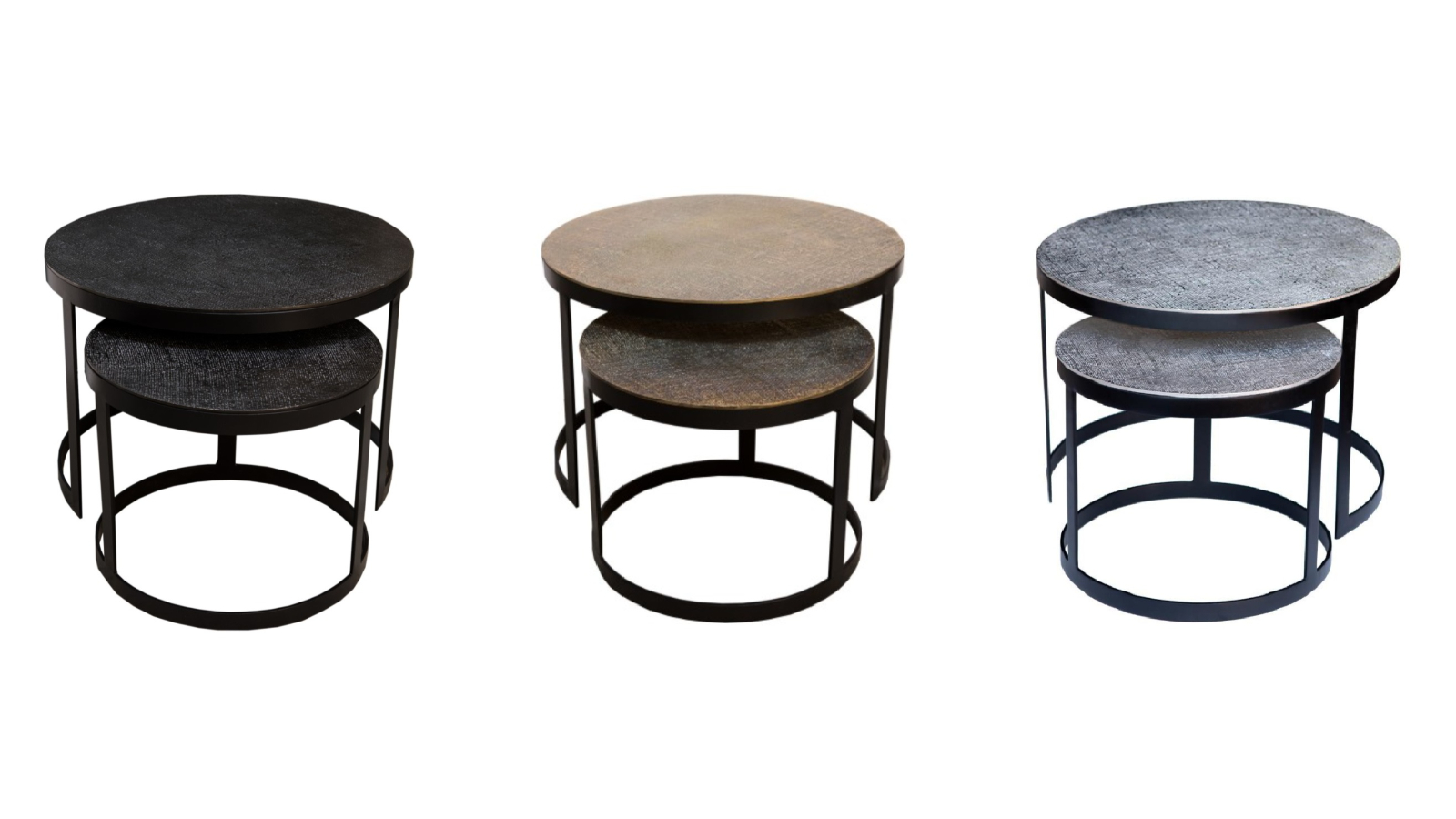 SSH Collection Set of 2 Jute 43cm and 61cm Nesting Round Occasional