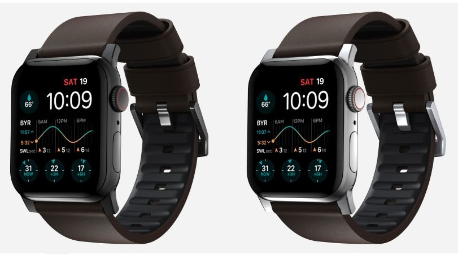 NOMAD Brown Leather Active Band Pro - 45mm 