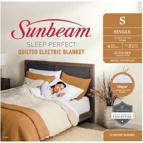 Sunbeam Sleep Perfect Quilted Electric Blanket