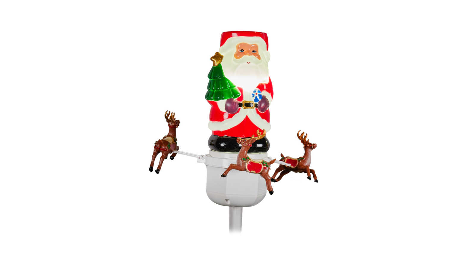 Klika Christmas Tree Topper Santa with Movement Image Light Snow and Music