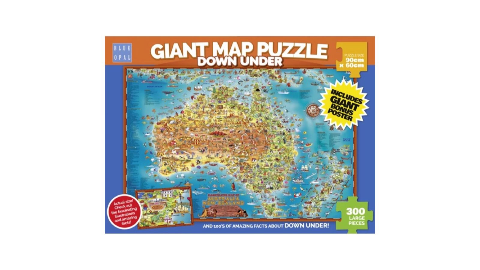 Blue Opal - Down Under Giant Map 300 Pieces