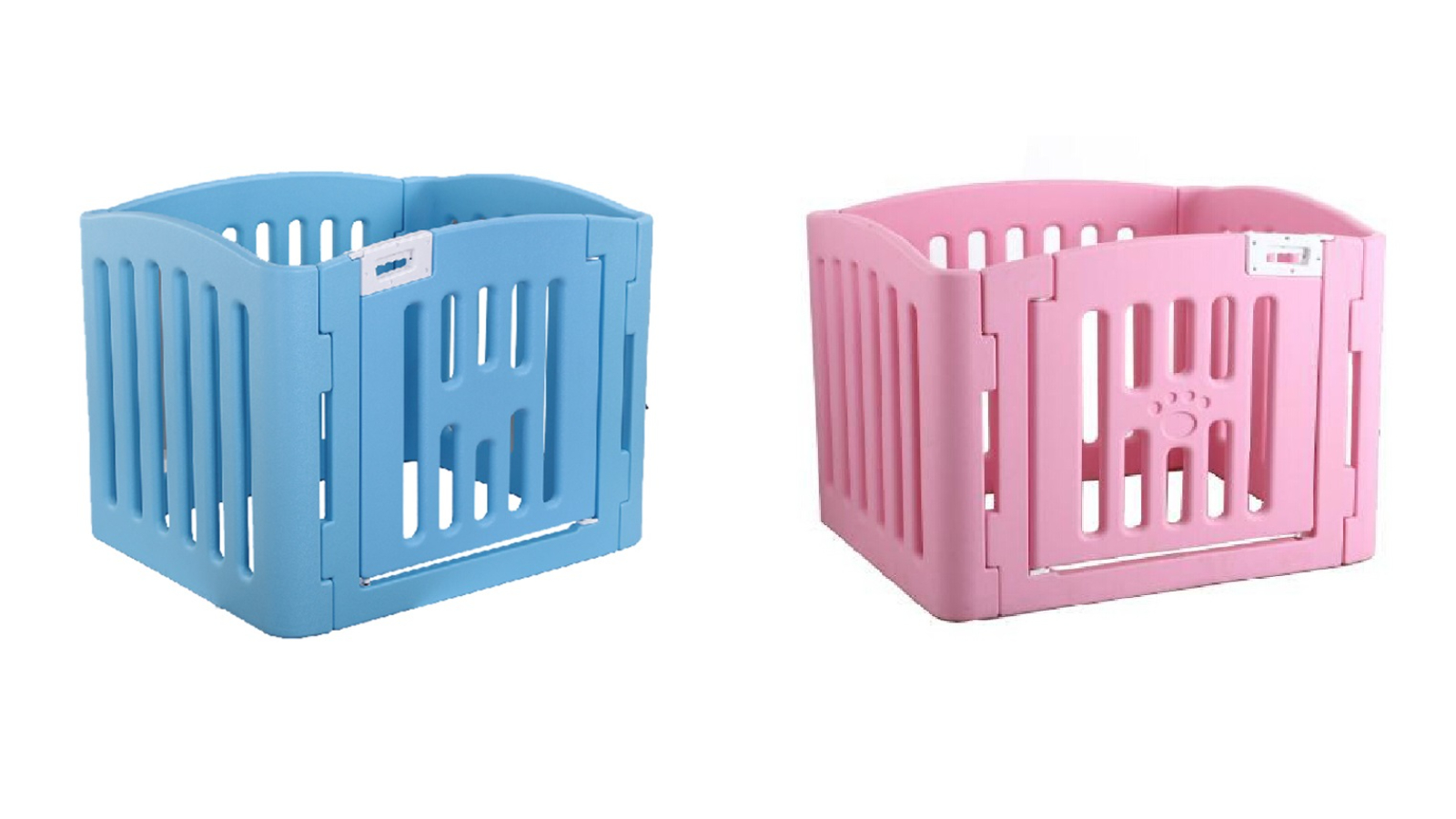 YES4PETS 4 Panel Plastic Pet Pen Foldable Fence Enclosure with Gate