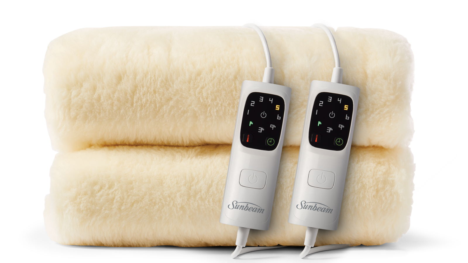 Sunbeam Sleep Perfect Antibacterial Wool Fleece Super King Electric Blanket