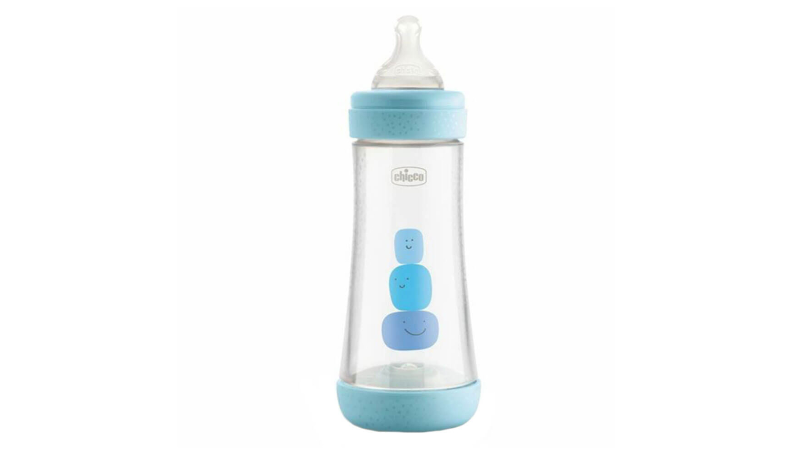 Chicco 300ml Perfect5 Silicone Bottle with Fast Flow - Blue