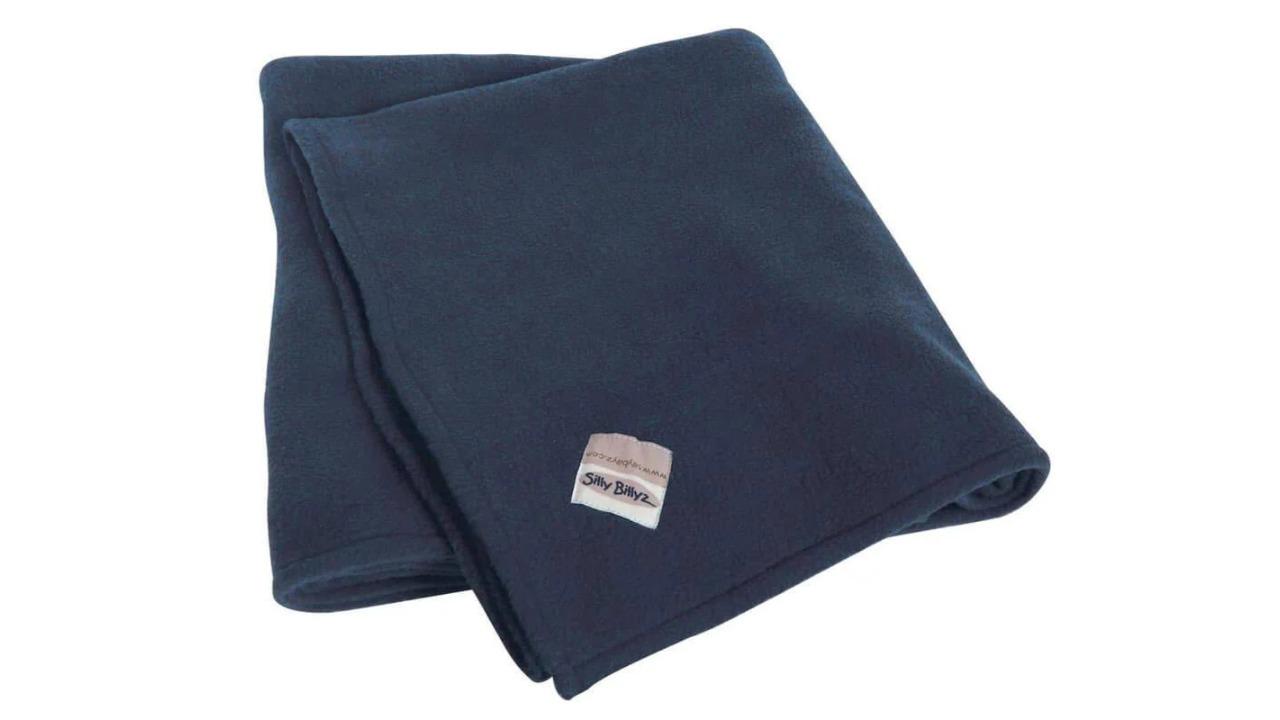 Silly Billyz Fleece Cot Blanket - Navy