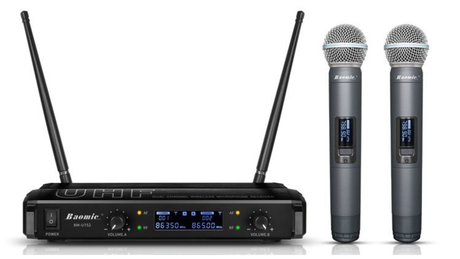 Baomic BM752 UHF Wireless Handheld Microphone Harvey Norman