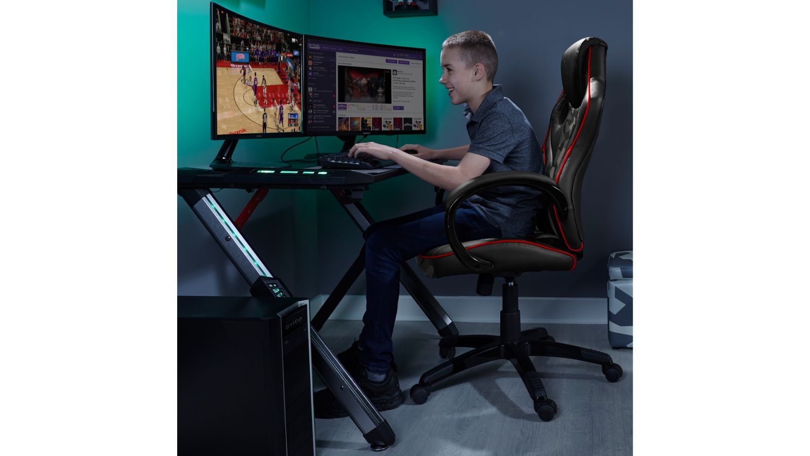 X Rocker Kratos Office Gaming Chair Black Harvey Norman