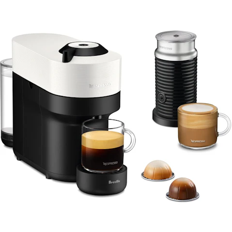 Nespresso Vertuo Pop Coffee Machine with Milk Frother by Breville - Coconut White