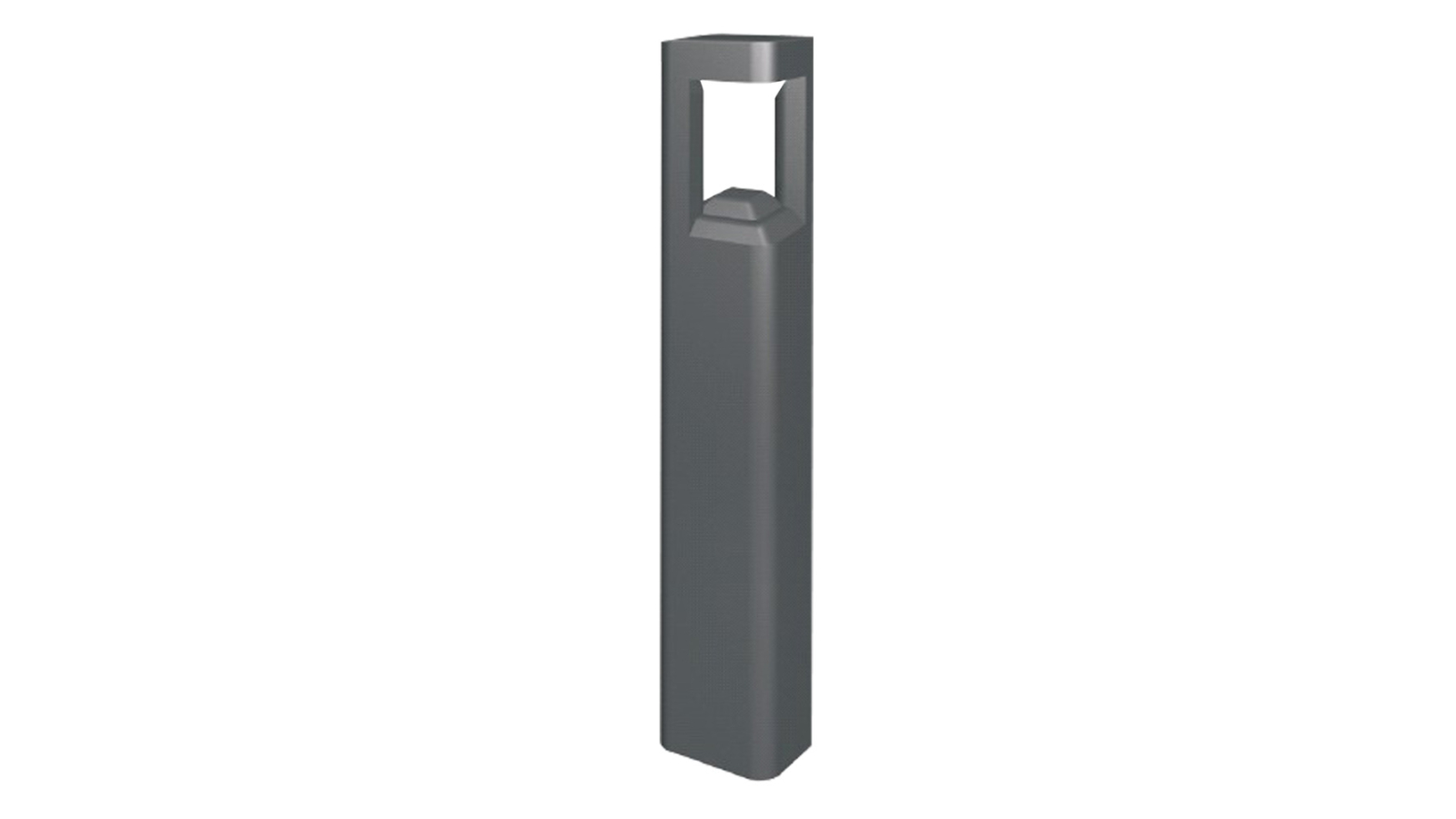 LED Square Garden Bollard Light 3000K H80cm IP54 - Grey
