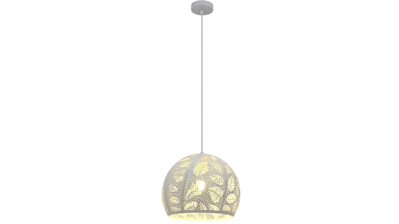 BOTANICA Bohemian Embossed Dome Pendant Light - White