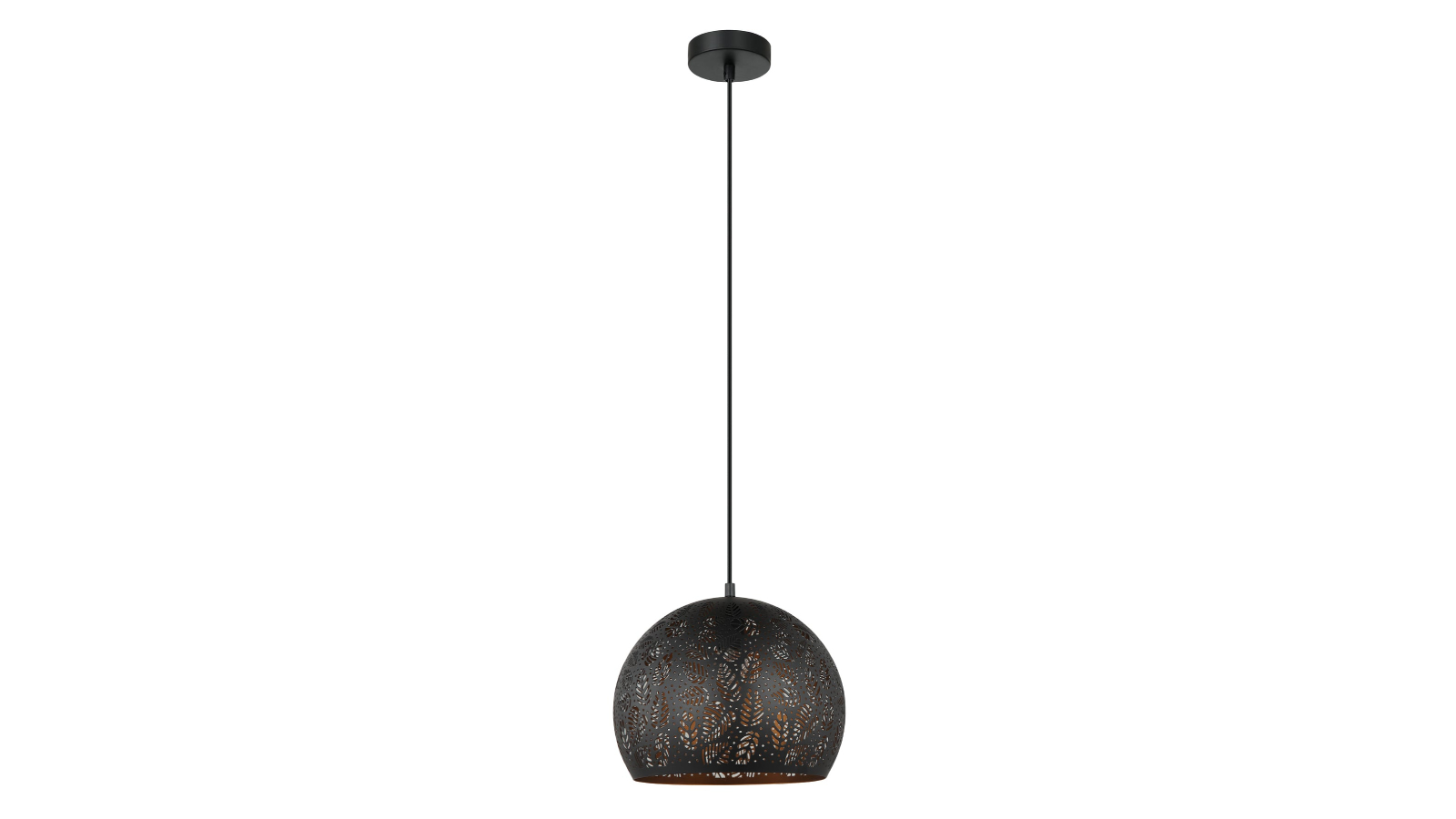 CLA Lighting OD300mm Black Embossed Dome Pendant Light with Gold Interior