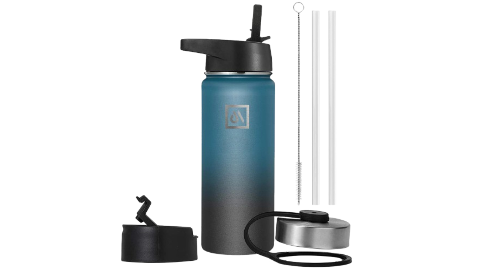 Meteor For The Winners 950ml Stainless Steel Water Bottle with 3 Lids - Indigo Crush