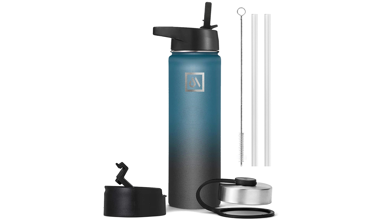Meteor For The Winners 650ml Stainless Steel Water Bottle with 3 Lids - Indigo Crush