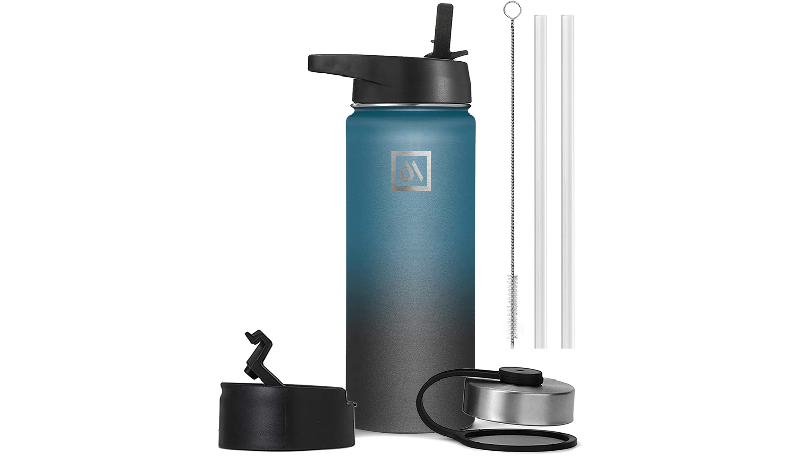 Meteor For The Winners 1180ml Stainless Steel Water Bottle with 3 Lids - Indigo Crush