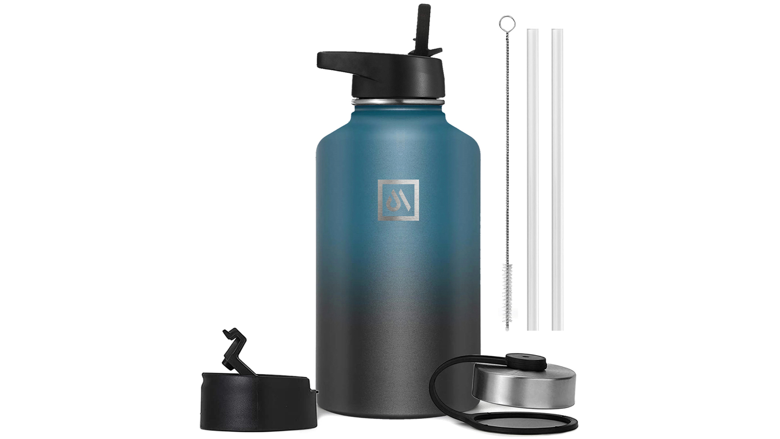 Meteor For The Winners 1900ml Stainless Steel Water Bottle with 3 Lids - Indigo Crush