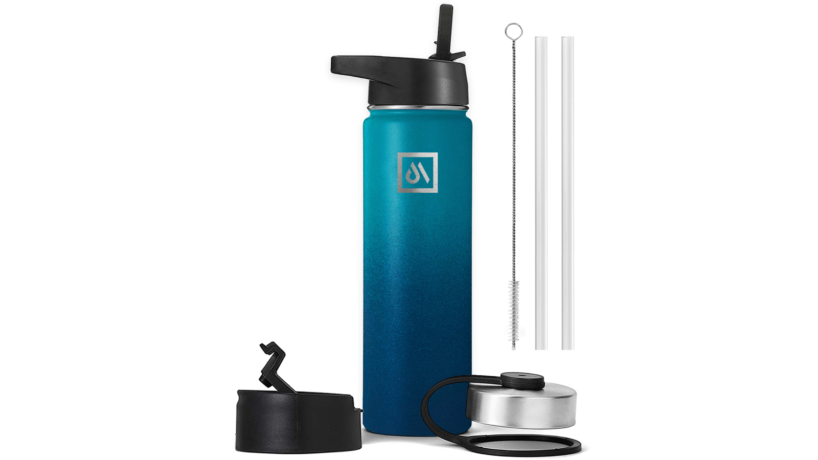 Meteor For The Winners 650ml Stainless Steel Water Bottle with 3 Lids - Blue Gradient
