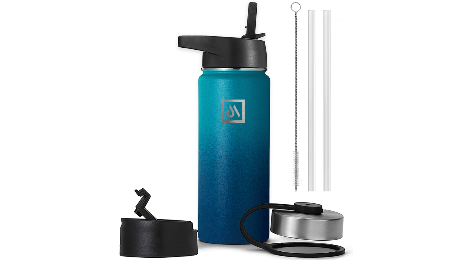Meteor For The Winners 950ml Stainless Steel Water Bottle with 3 Lids - Blue Gradient