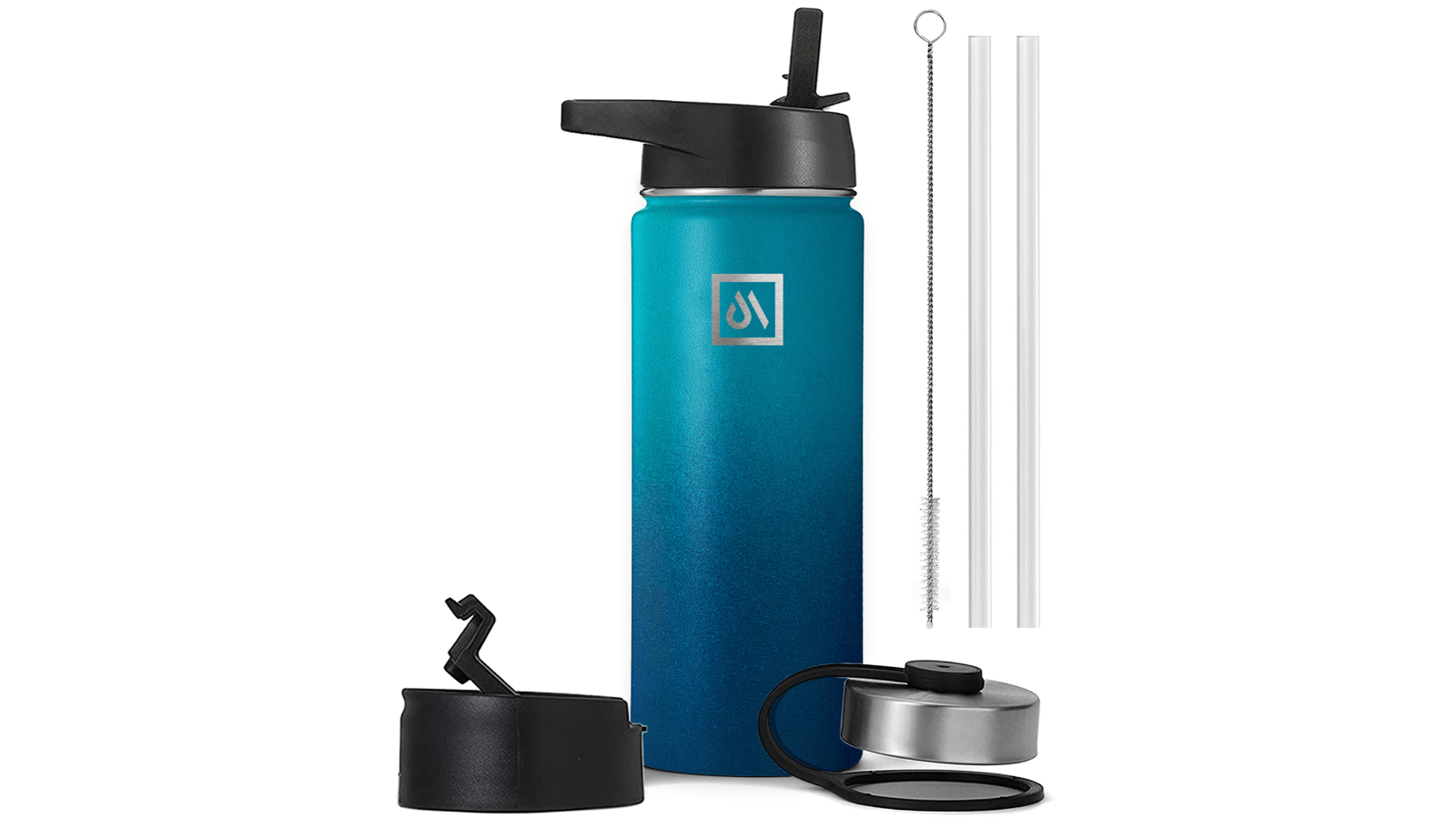 Meteor For The Winners 1180ml Stainless Steel Water Bottle with 3 Lids - Blue Gradient
