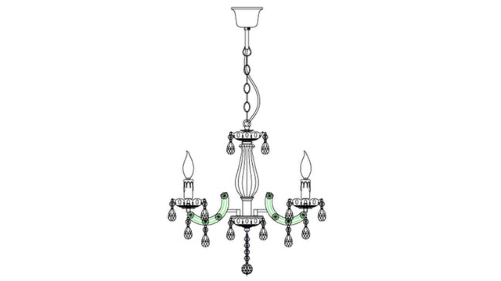 Luminea 5 Piece Bowie Elegant Acrylic Hanging Chandelier Lamp - Clear