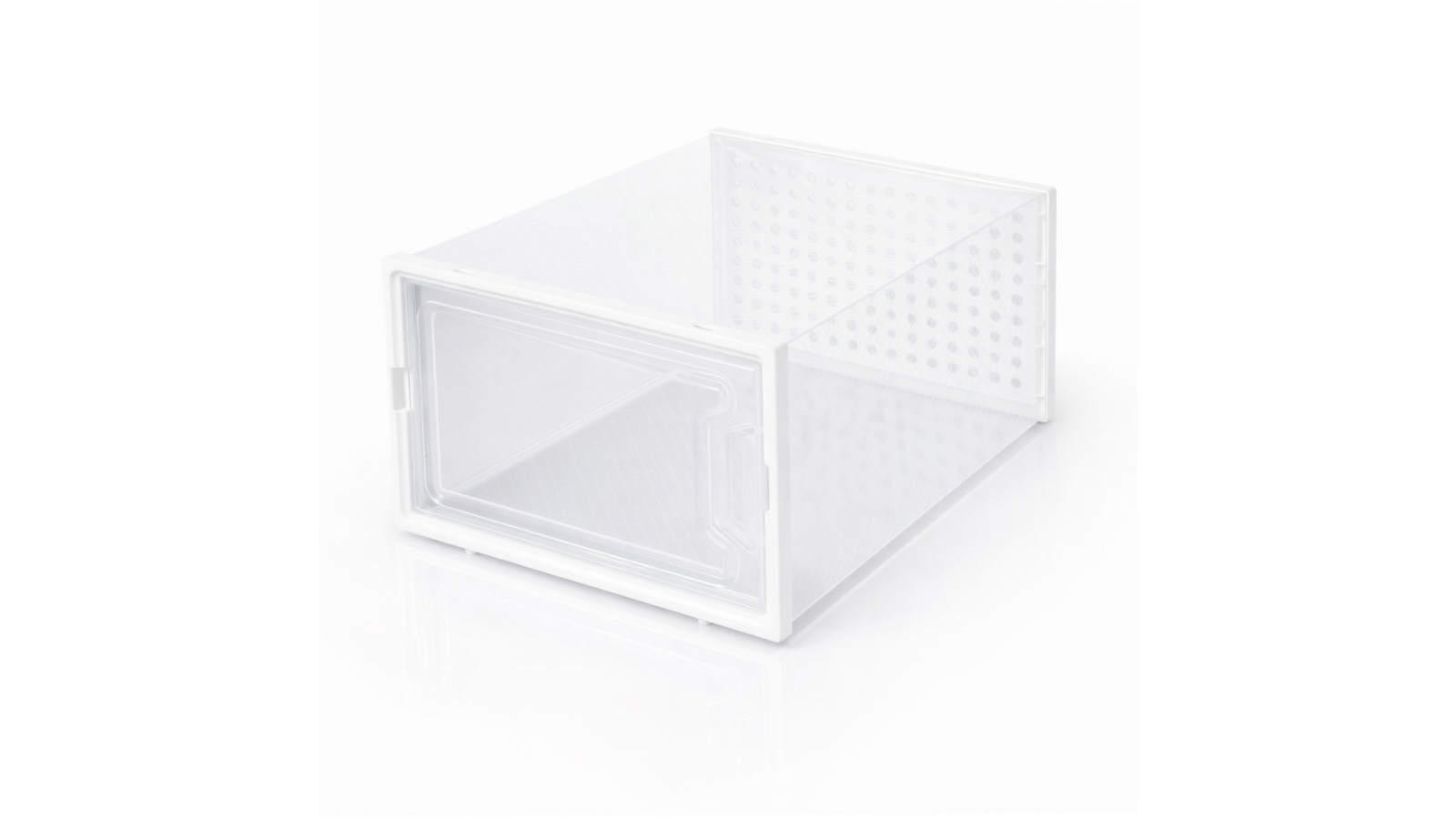 Stacked 12 Piece Storage Box Stackable Clear Plastic Display Case Shoe Rack