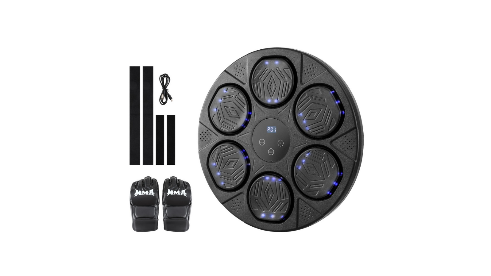 Everfit Wall-Mounted Music Boxing Machine with LED Display and Glove