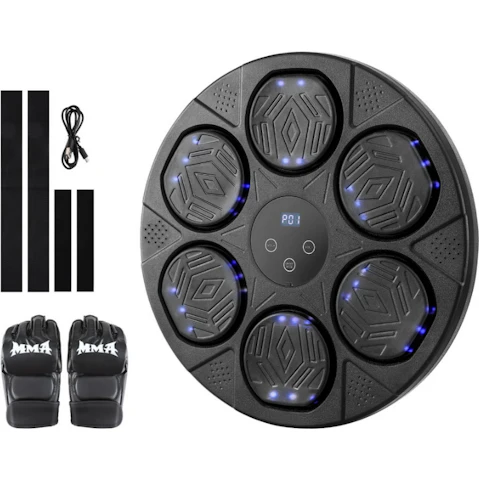 Everfit Wall-Mounted Music Boxing Machine with LED Display and Glove