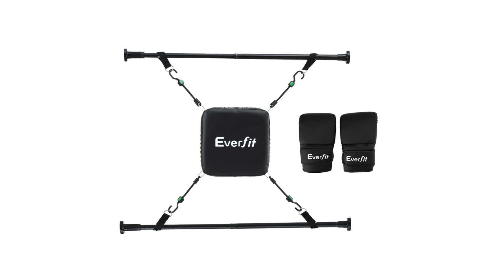 Everfit Adjustable Doorway Punching Bag with Boxing Glove - Black