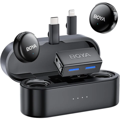 Boya BoyaLink 3 AI-Powered Wireless Microphone (USB-C, Lightning)