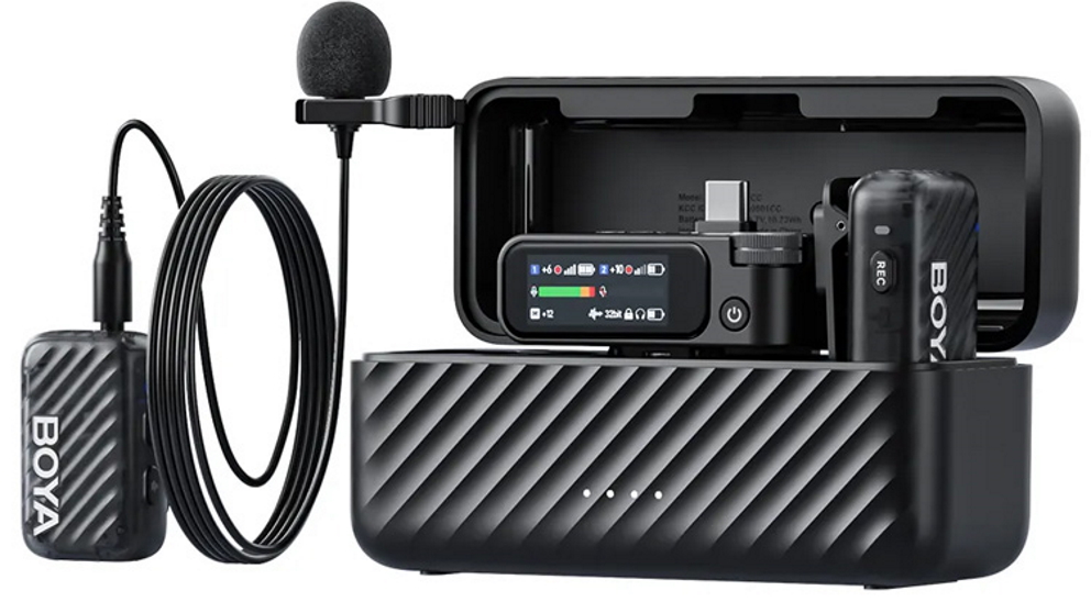 Boya BOYAMIC 2 AI-Powered Mini Wireless Microphone with 2 Transmitter + 2 Lavalier Microphone