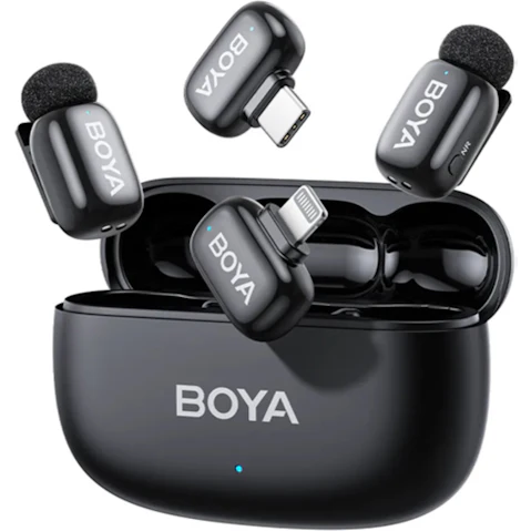 Boya Mini 2 USB-C and Lightning Wireless Microphone - Black