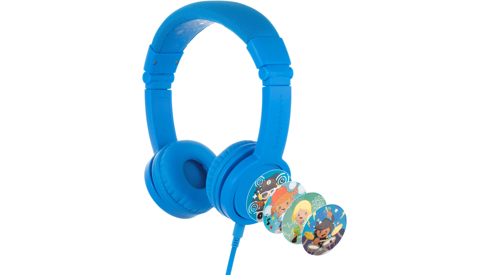 BuddyPhones Explore Plus Wired Inline Mic Headphone - Cool Blue
