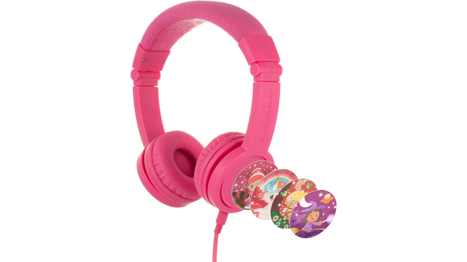 BuddyPhones Explore Plus Wired Inline Mic Headphone - Rose Pink