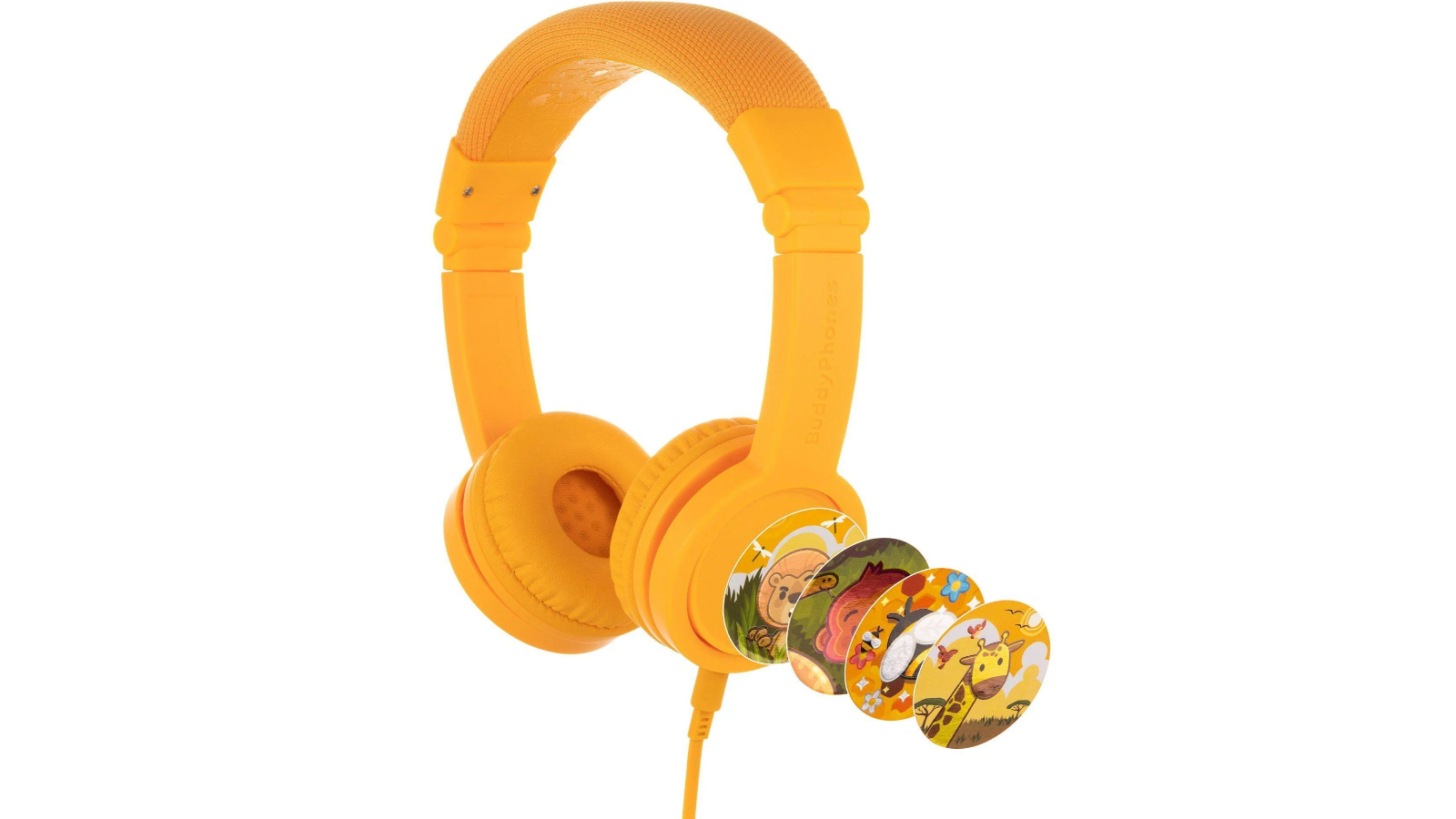 BuddyPhones Explore Plus Wired Inline Mic Headphone - Sun Yellow