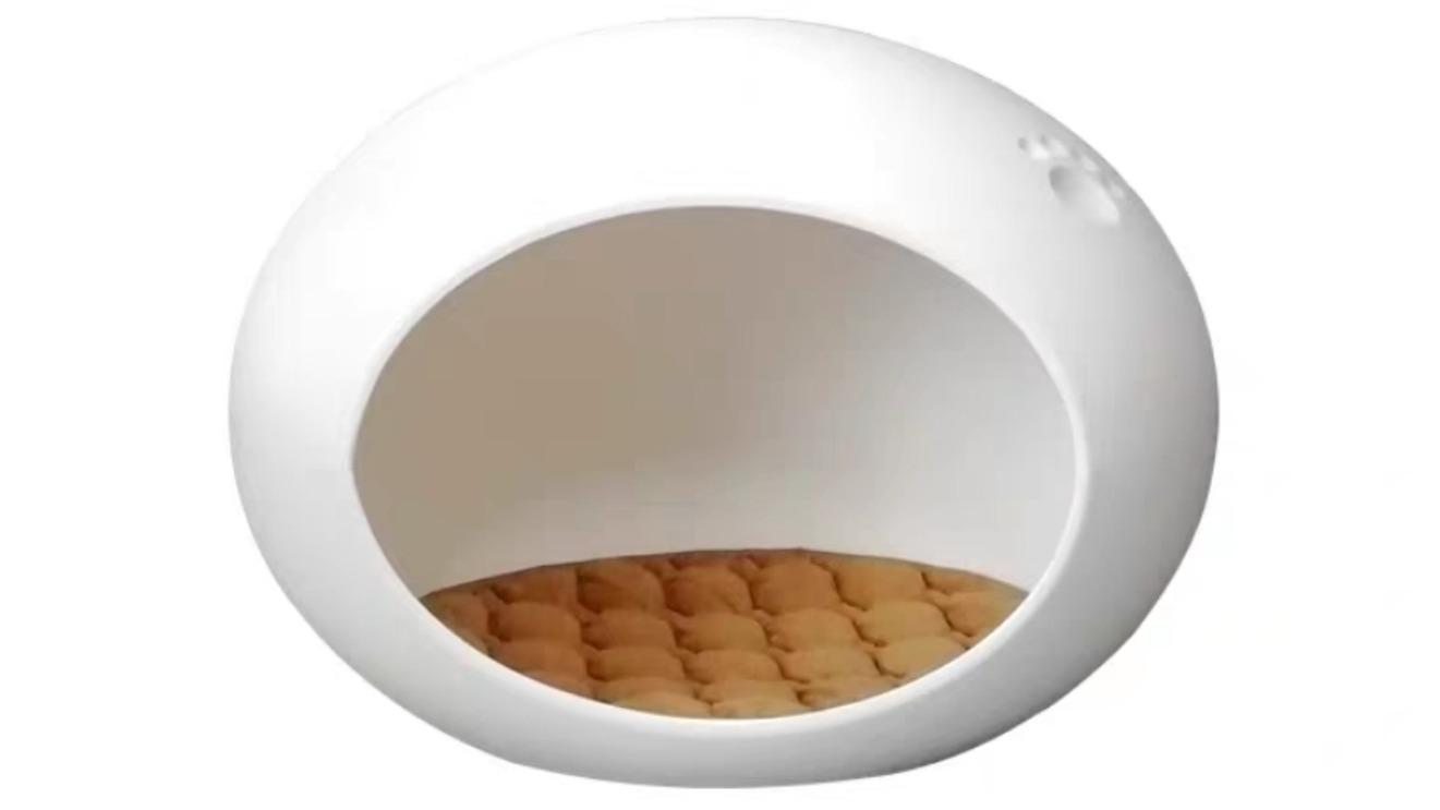 YES4PETS Medium Cat Cave Igloo Bed House - White