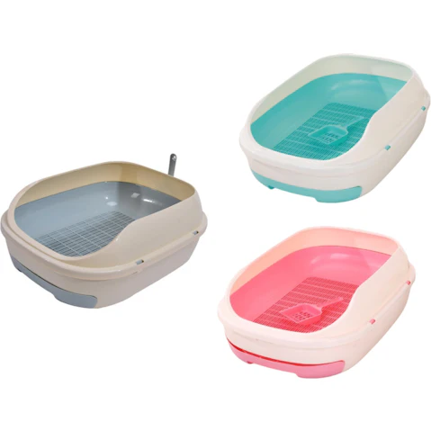 YES4PETS Large Portable Cat Litter Box with Scoop and Grid Tray