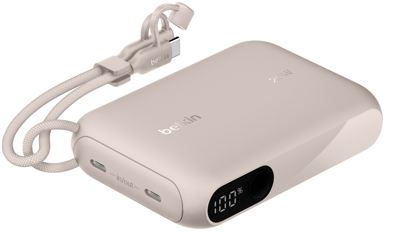 Belkin BoostCharge Power Bank 10K with Display - Sand