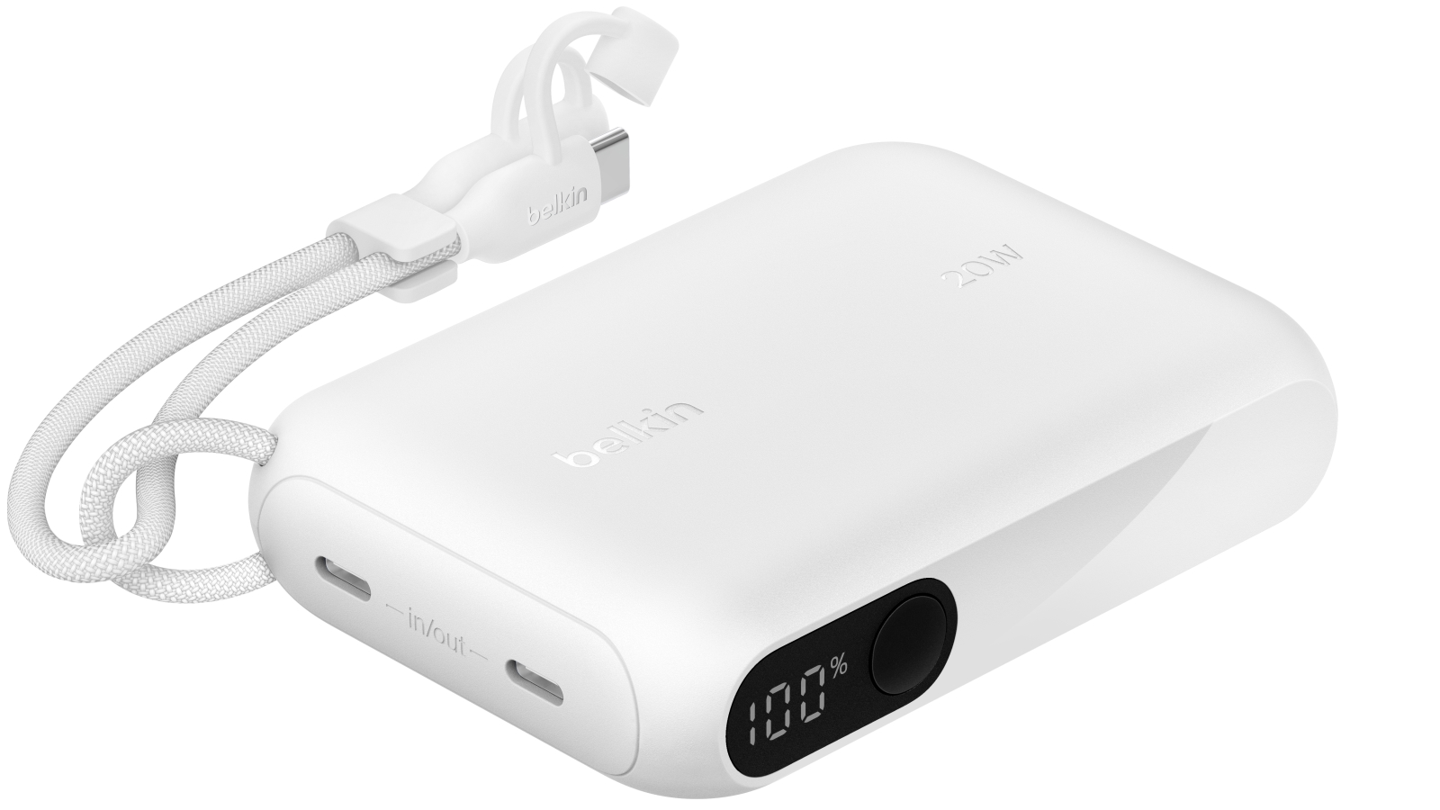 Belkin BoostCharge Power Bank 10K with Display - White