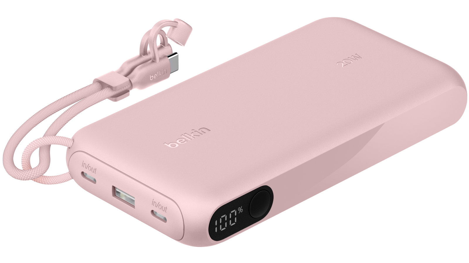 Belkin BoostCharge 20K Power Bank with Display - Pink