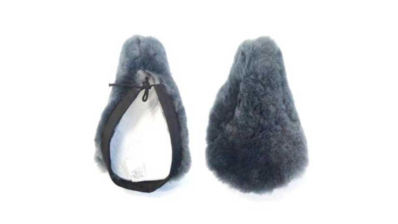 Action Bike and Ski Pure Wool Sheepskin Seat Cover with Drawstring - Grey