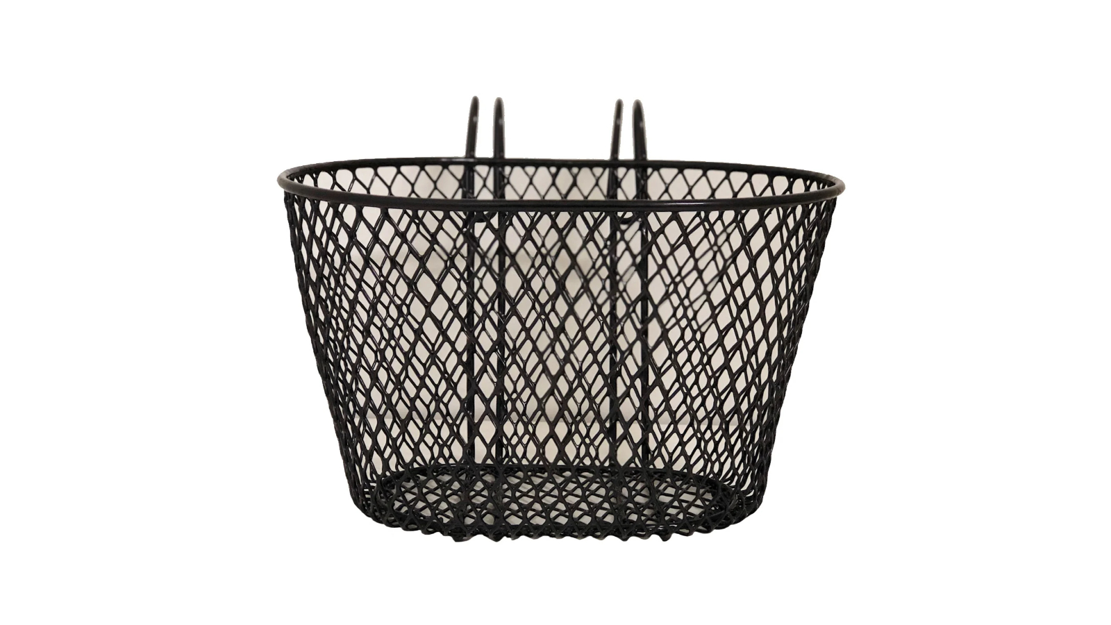 Action Bike and Ski PVC Coated Wire Mesh Hook-On Front Bike Basket - Black