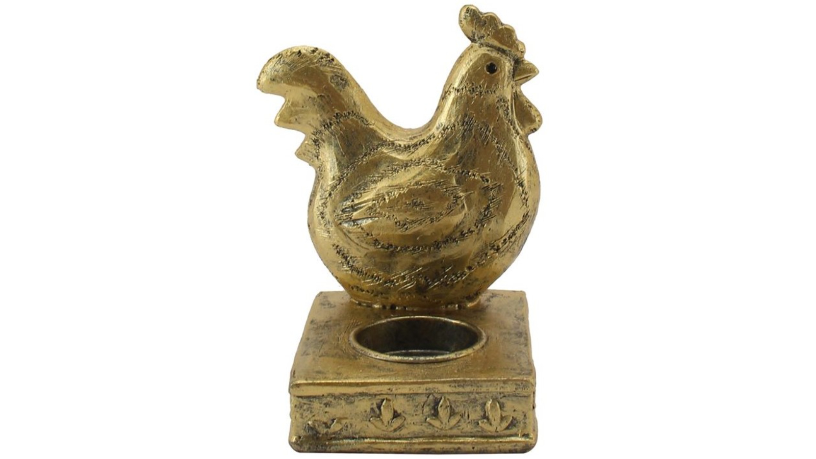 Willow and Silk Antique Chook Tealight Candle Holder - Gold