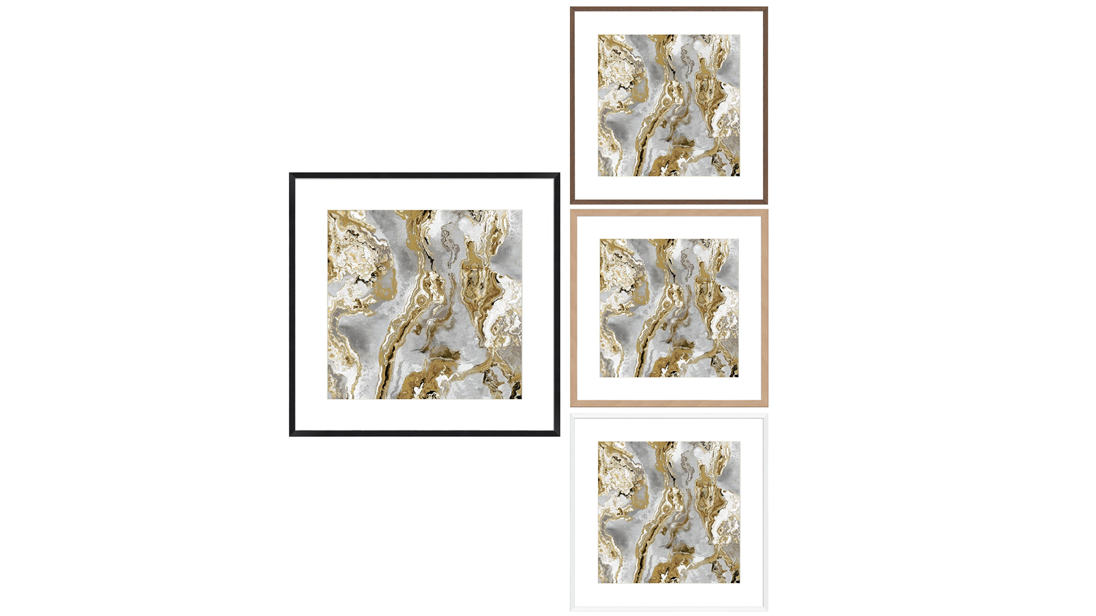 La Grolla Onyx Silver Frame Wall Art